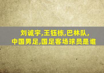 刘诚宇,王钰栋,巴林队,中国男足,国足客场球员是谁