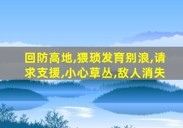 回防高地,猥琐发育别浪,请求支援,小心草丛,敌人消失