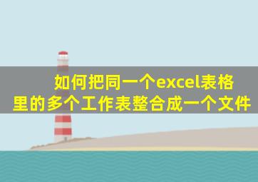 如何把同一个excel表格里的多个工作表整合成一个文件