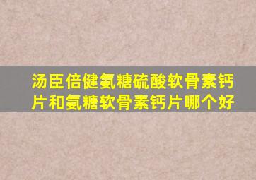 汤臣倍健氨糖硫酸软骨素钙片和氨糖软骨素钙片哪个好