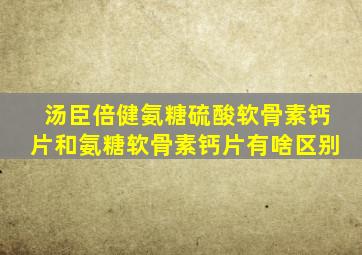 汤臣倍健氨糖硫酸软骨素钙片和氨糖软骨素钙片有啥区别