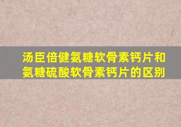 汤臣倍健氨糖软骨素钙片和氨糖硫酸软骨素钙片的区别