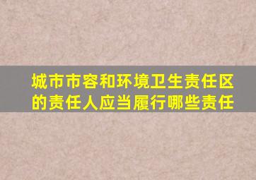 城市市容和环境卫生责任区的责任人应当履行哪些责任