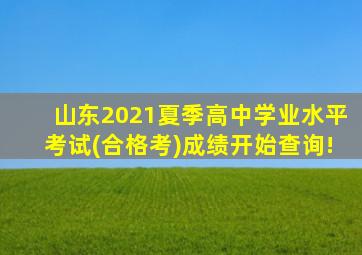 山东2021夏季高中学业水平考试(合格考)成绩开始查询!