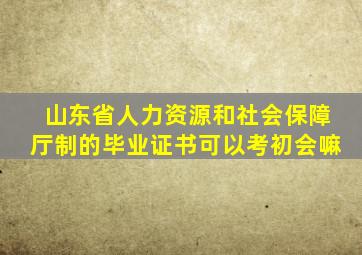山东省人力资源和社会保障厅制的毕业证书可以考初会嘛