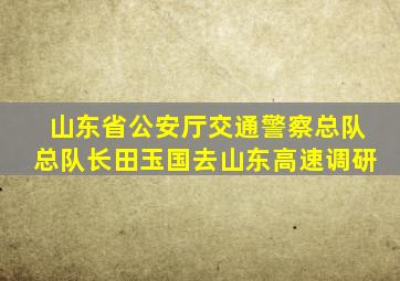 山东省公安厅交通警察总队总队长田玉国去山东高速调研