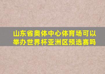 山东省奥体中心体育场可以举办世界杯亚洲区预选赛吗